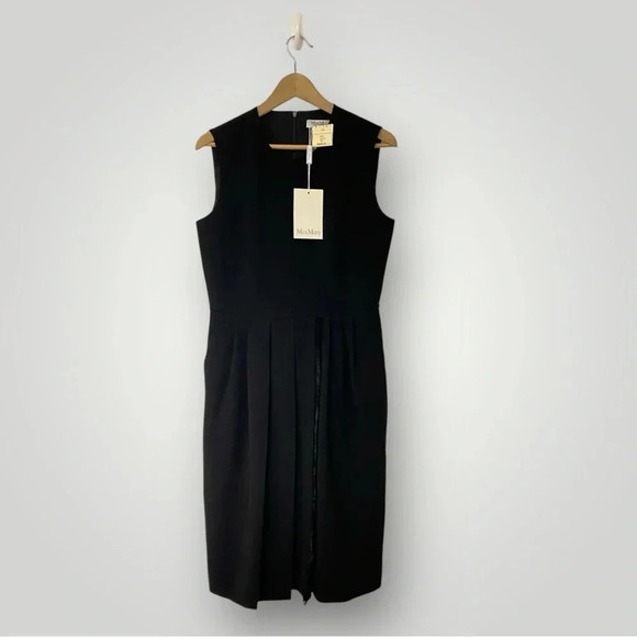 MaxMara PEDALE Cady Dress Sz 10 Black - Picture 2 of 12